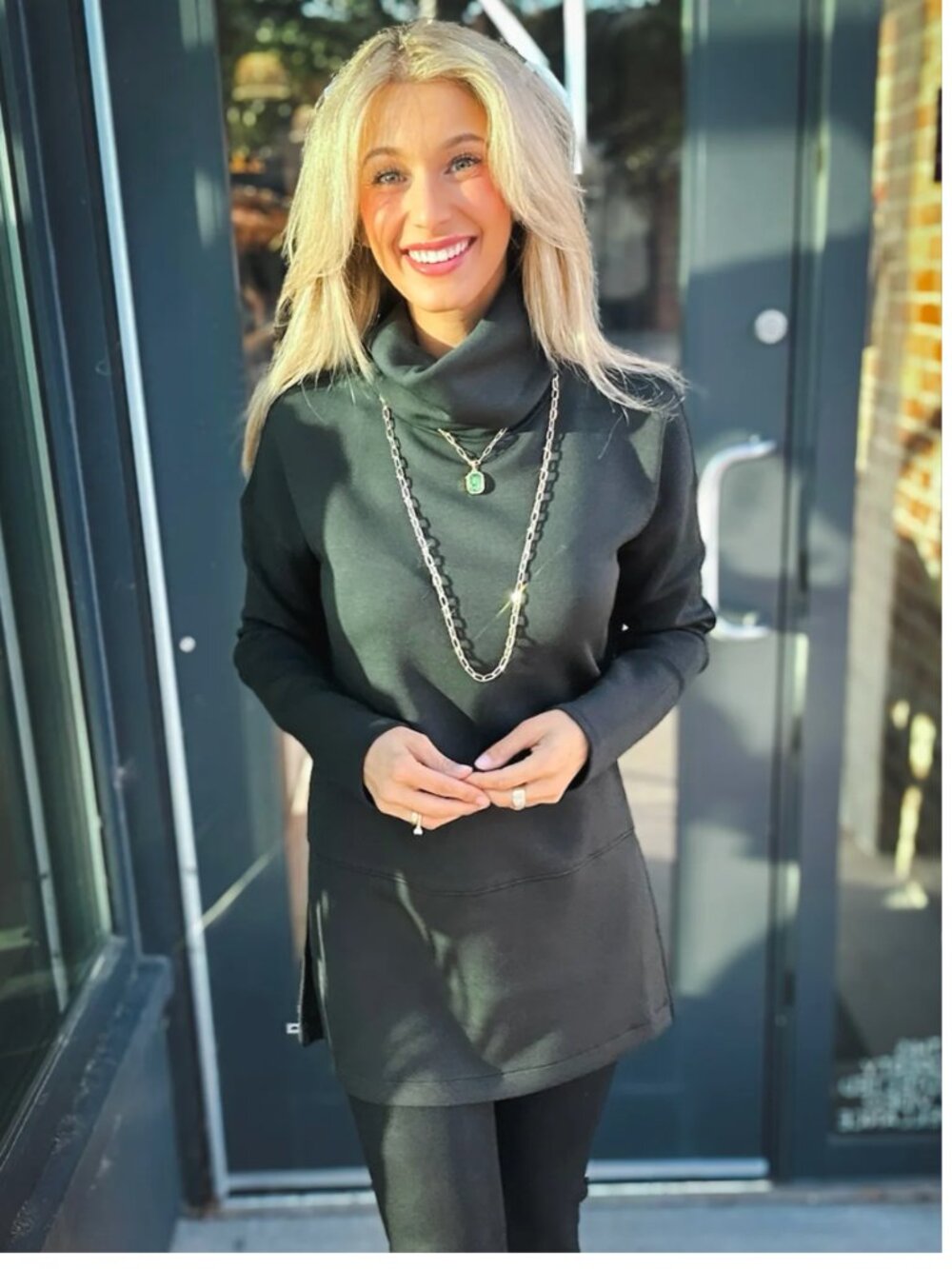 Spanx AirEssentials Turtleneck Tunic & SPANXshape® Booty Boost® 7/8 Leggings